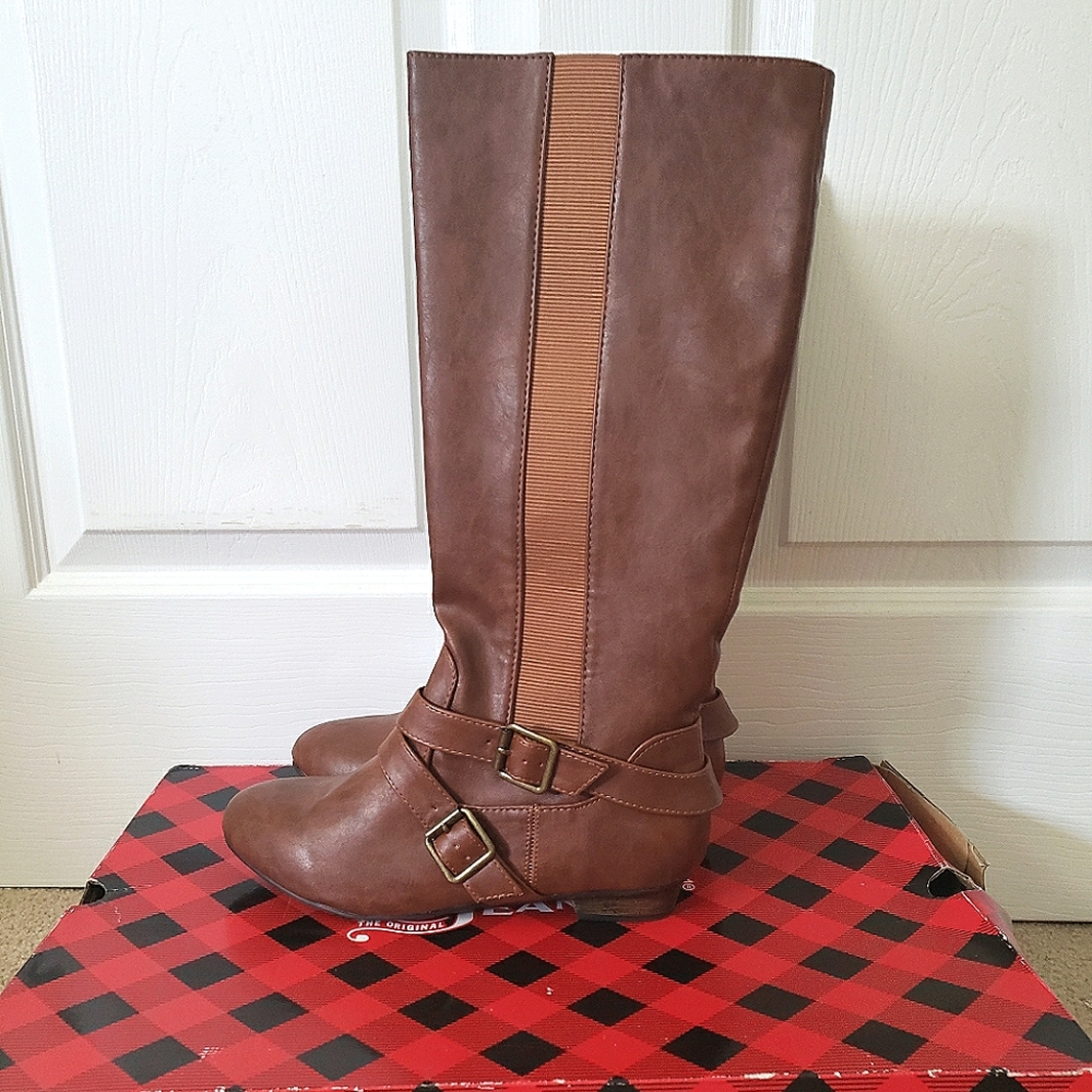 Brown Zippered Boots